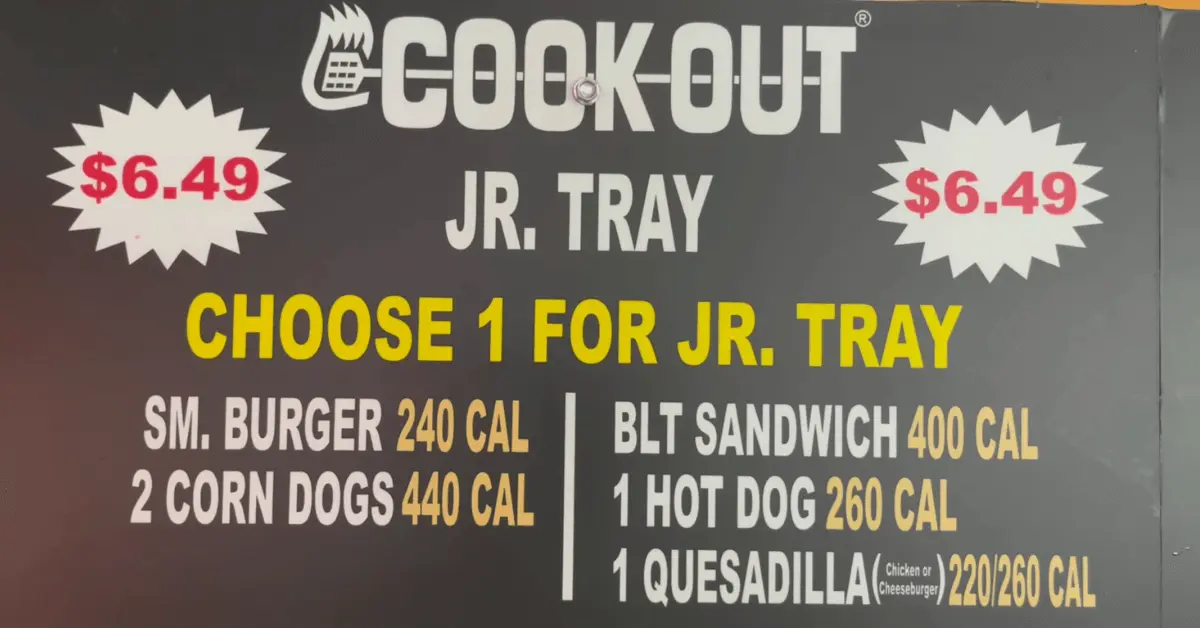 Cookout Jr. Tray 